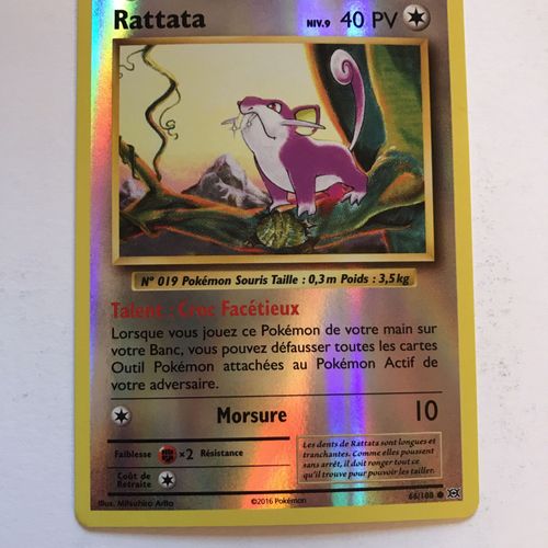 Carte Pokemon De La Série Évolutions Rattata Reverse 66/108 