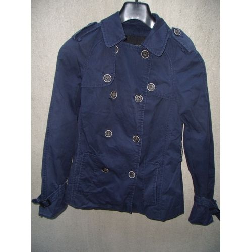 Saharienne Zara Bleu Marine Coton T38 