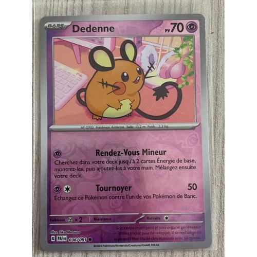 Carte Pokémon Dedenne-036/091-Reverse-Destinée De Paldea 