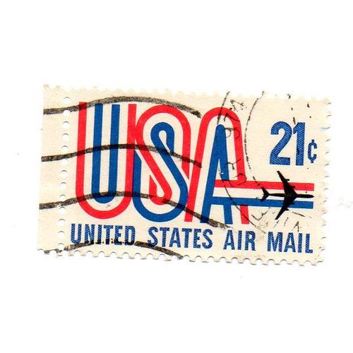 U.S.A- 1 Timbre Oblitéré- Poste Aérienne- Faciale 21c- Tbe