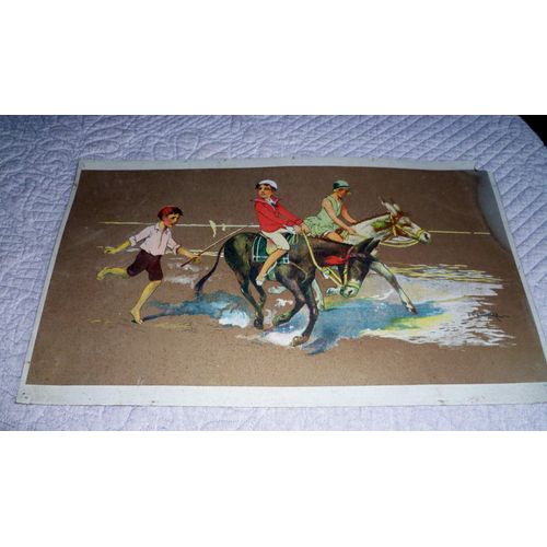 Gravure D'edouard Elzingre : Course Hippique
