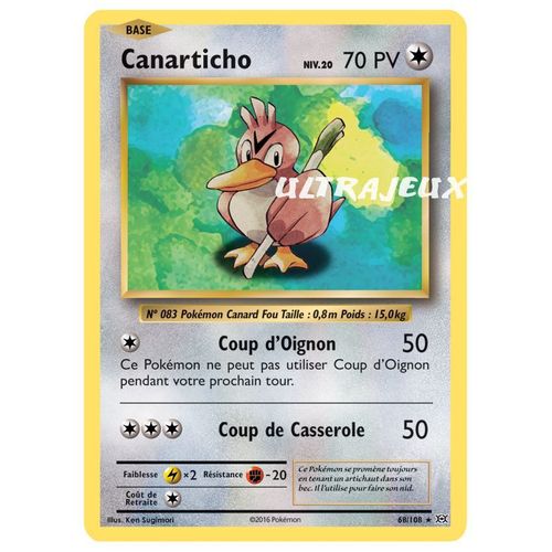 Pokémon - 68-R/108 - Canarticho Niv.20 - Reverse