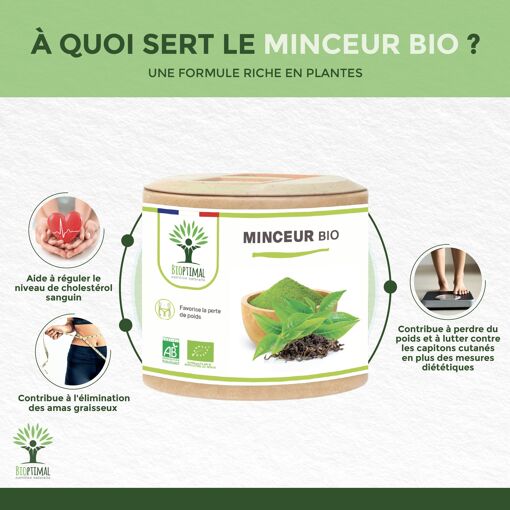 Complément Alimentaire Minceur BIOPTIMAL - 200 Gélules - Fabriqué En France - Neuf