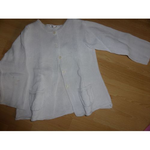 Gilet Kidkanaï Gilet Coton 4 Ans Blanc Cassé