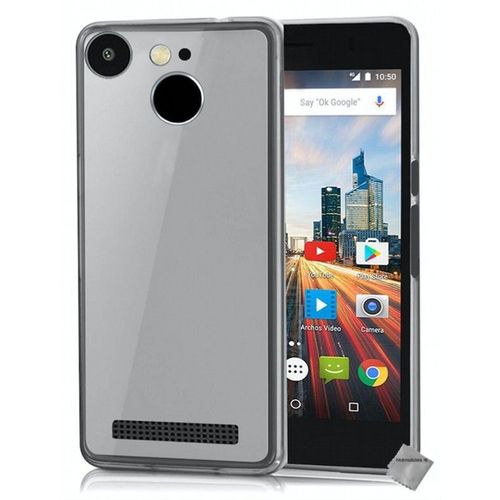 Housse Etui Coque Silicone Gel Fine Pour Archos 50f Helium Lite + Film Ecran - Blanc Transparent