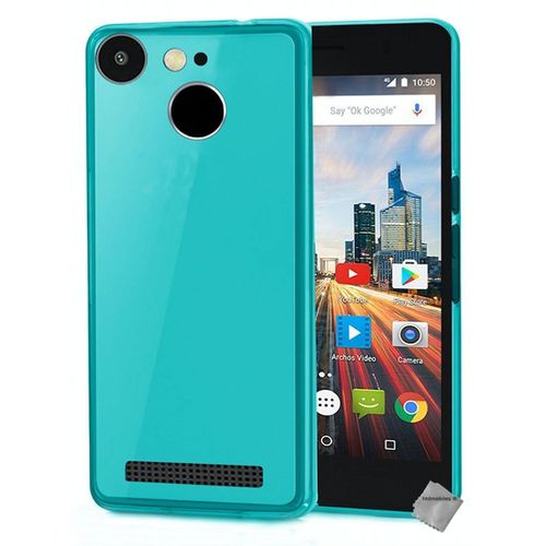 Housse Etui Coque Silicone Gel Fine Pour Archos 50f Helium + Film Ecran - Bleu