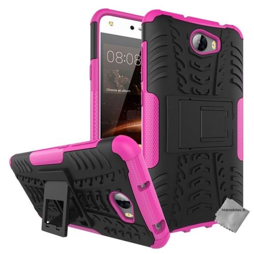 Housse Etui Coque Anti Choc Pour Huawei Y5 Ii (Y5 2) + Verre Trempe - Rose