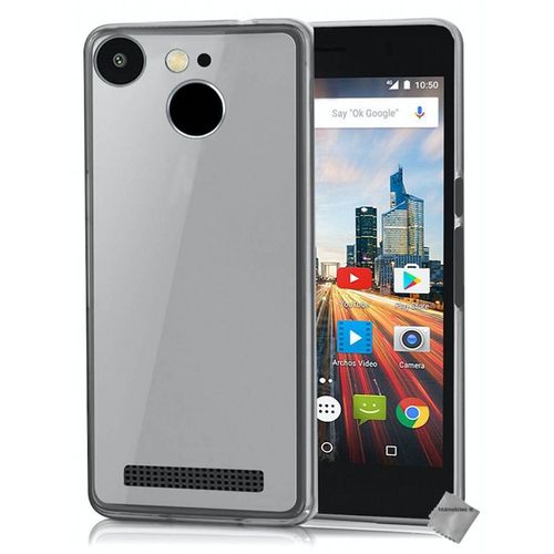 Housse Etui Coque Silicone Gel Fine Pour Archos 50f Helium + Film Ecran - Blanc Transparent