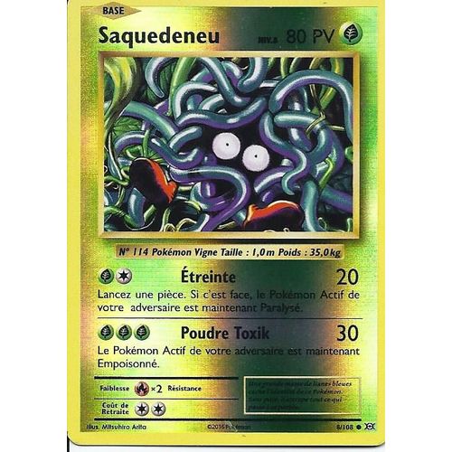 Carte Holo Reverse Saquedeneu 8/108 - Xy Evolutions