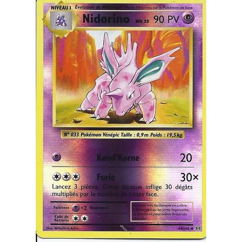 Carte Holo Reverse Nidorino 44/108 - Xy Evolutions