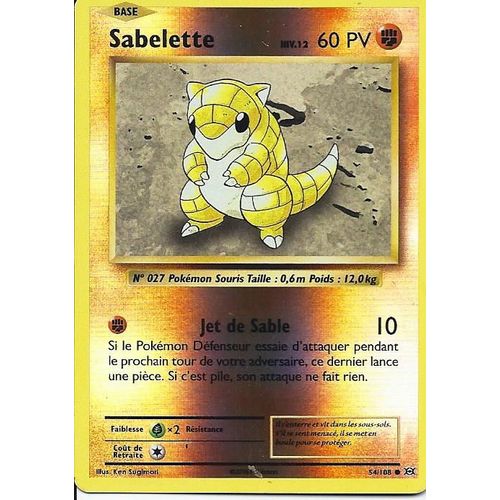 Carte Holo Reverse Sabelette 54/108 - Xy Evolutions