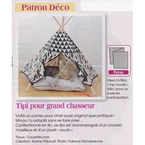 Patron Couture Décoration N° 402982 : Tipi, Coussin Et Souris Pour Chat