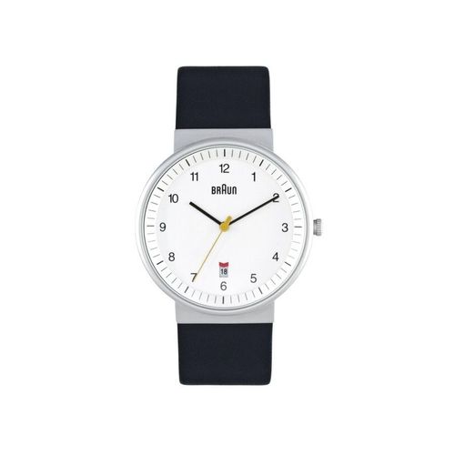 Montre Braun Analogique Blanc Bracelet Cuir Noi...