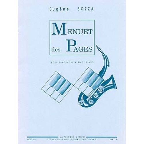 Menuet Des Pages Pour Saxophone Alto Et Piano