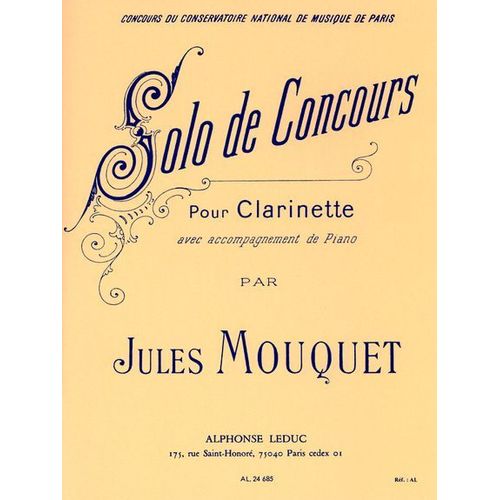 Solo De Concours Pour Clarinette Avec Accompagnement De Piano