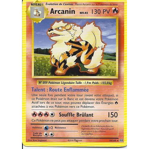 Carte Rare Arcanin  18/108 - Xy Evolutions