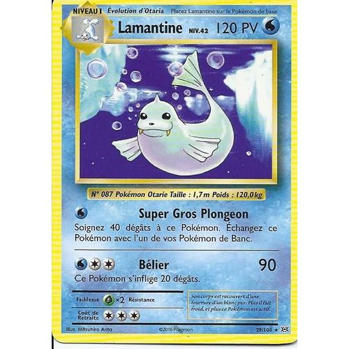 Carte Rare Lamantine  29/108 - Xy Evolutions