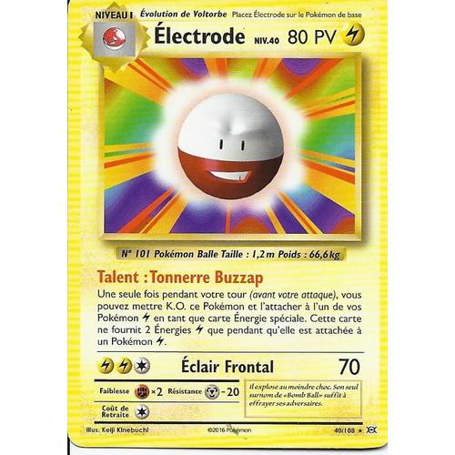 Carte Rare Electrode  40/108 - Xy Evolutions