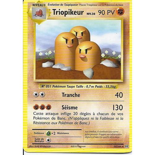 Carte Rare Triopikeur  56/108 - Xy Evolutions