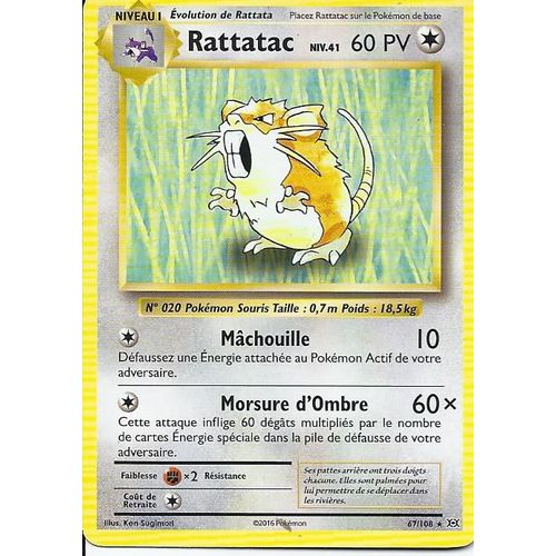 Carte Rare Rattatac  67/108 - Xy Evolutions