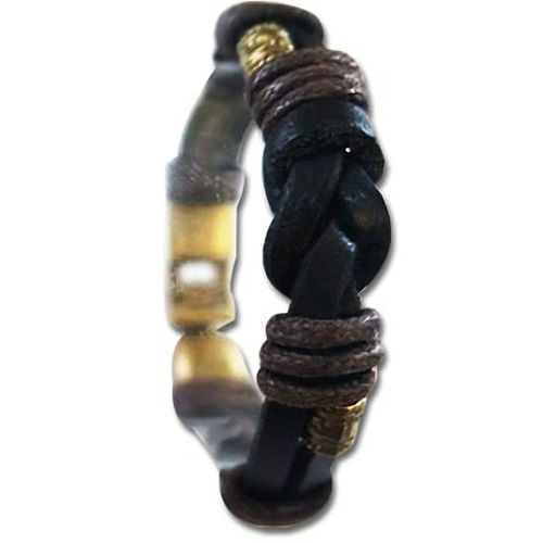 Bracelet Mixte En Cuir Noir Et Marron