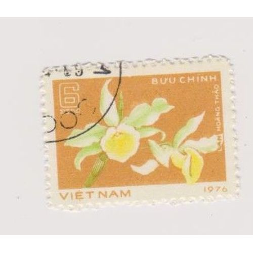 Timbre Vietnam Fleur Orchidees 1976
