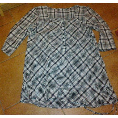 Chemise Promod Polyester Xxl Noir Et Blanc À Carreaux