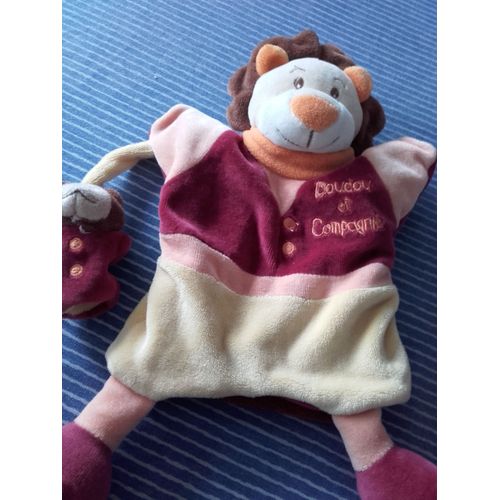 Doudou Et Compagnie Lion Avec Son Doudou Orange Rouge Jaune
