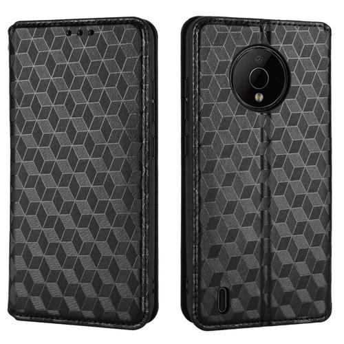 Étui Pour Nokia C200 Titulaire De Fentes Pour Cartes Portefeuille Motif 3d Fermeture Magnétique Cuir Pu - Noir