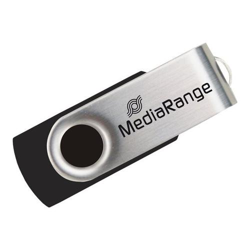 MediaRange - Clé USB - 64 Go - USB 2.0 - noir / argent