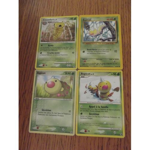 Aspicot 40pv (69/102) + Coconfort 80pv (73/106) + Aspicot 50pv (93/106) + Aspicot 50pv (87/113) Pokemon