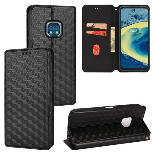 Étui Pour Nokia Xr20 Portefeuille Motif 3d Fermeture Magnétique Cuir Pu Titulaire De Fentes Pour Cartes - Noir