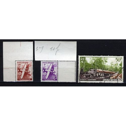 Cameroun, Lot De 3 Timbres Poste Aerienne N°1 + N°3 + N+46