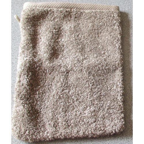 Gant De Toilette Tex Gris Foncé - Éponge Bouclette Épaisse 100%Coton - Petite Accroche Latérale - 21x16cm