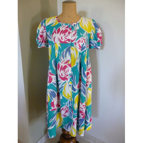 Robe Fait Main Coton 38 Multicolore 