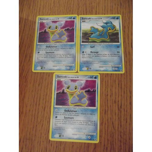 2 Cartes Sancoki 60pv (79/111) + Sancoki 60pv (73/100) Pokemon