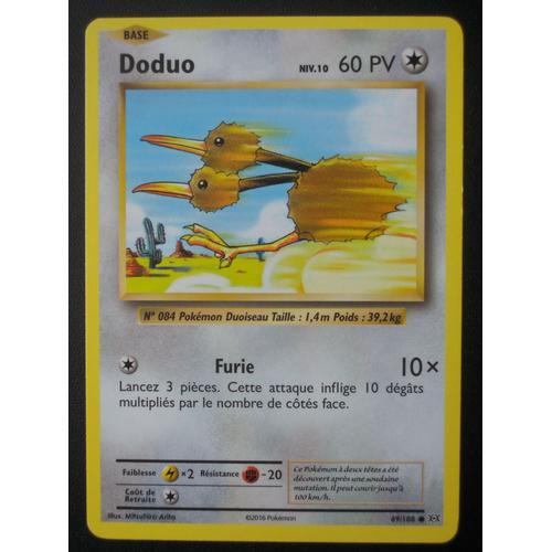 Carte Pokemon De La Série Évolutions Doduo 69/108