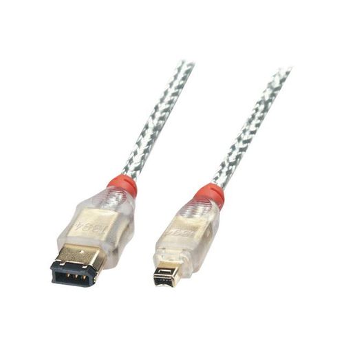 Lindy Premium - Câble IEEE 1394 - FireWire 4 broches (M) pour FireWire 6 broches (M) - 2 m - moulé - transparent
