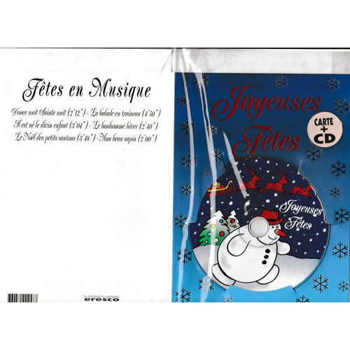  Ensemble De 3 Cartes Musicales Avec Cd Integré De 6 Chansons De Noel
