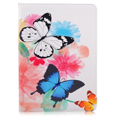 Saturcase Housse Coque Pour Apple Ipad Pro 9.7 Pouces Beau Papillons Motif Portefeuille Étui À Rabat En Cuir Et Tpu Doux