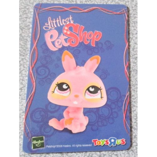 Carte Cadeau Plastifiée Littlest Petshop Hasbro 2008 Toys "R" Us - Fond Bleu Avec Petshop Rose - Avantage Périmé - 5.5x8.5cm 