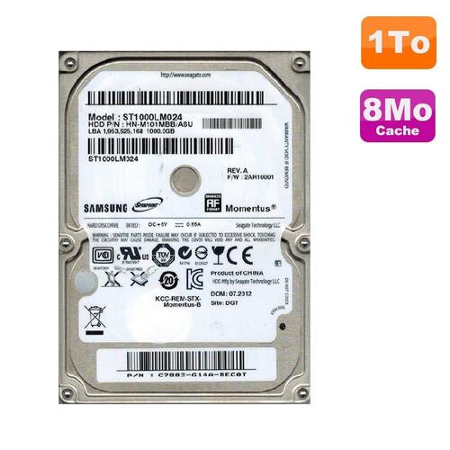 Disque Dur 1To SATA 2.5" Samsung Momentus ST1000LM024 Pc Portable 8Mo