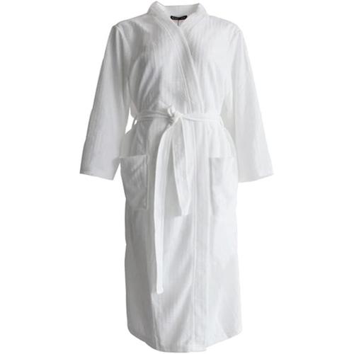 Doux Peignoir Hommes De Luxe À Long Peignoir Hôtel Hôtel Robe Serviette De Nuit V- Cou Détente Pour' Été Automne Blanc Mâle Xxxl