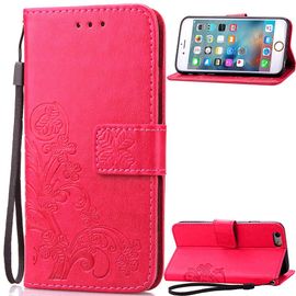 Iphone 6 Plus / 6s Plus Coque, Saturcase Lucky Clover Pu Cuir Magnétique Flip Portefeuille Support Porte-Carte Coque Housse Étui Pour Apple Iphone 6 Plus / 6s Plus 5.5" Rose