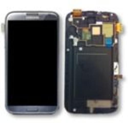 Ecran Tactile + Lcd Gris Avec Châssis De Remplacement Pour Samsung Galaxy Note 2 / Ii (Gt-N7105)
