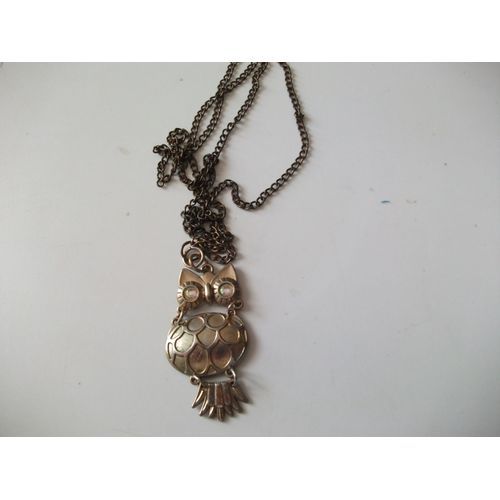 Collier En Acier Avec Hiboux