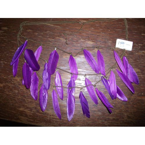 Collier À Plumes Violettes