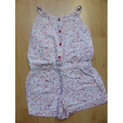 Salopette Kidkanaï Combishort Coton 3 Ans Blanc 
