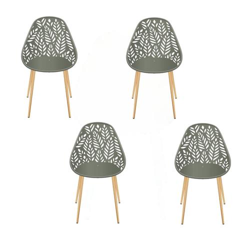 Lot De 4 Chaises D'extérieur Calvi En Polypropylène - Olive