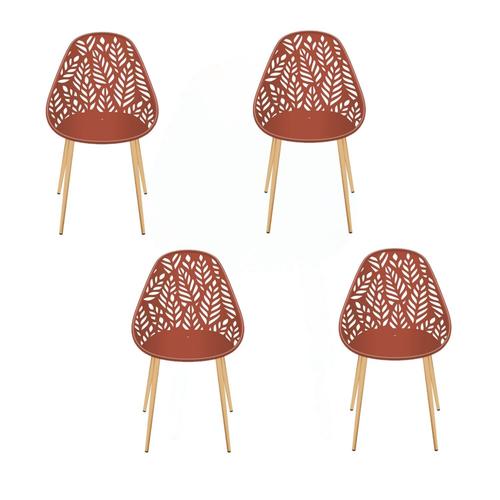 Lot De 4 Chaises D'extérieur Calvi En Polypropylène - Terracotta